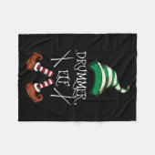 Xmas Drumsticks Music Matching Drummer Elf Pajama  Fleecedecke (Vorderseite (Horizontal))
