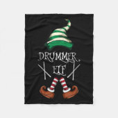 Xmas Drumsticks Music Matching Drummer Elf Pajama  Fleecedecke (Vorderseite)
