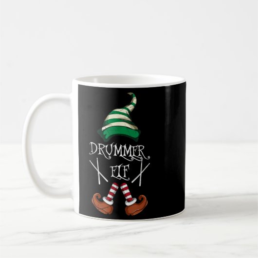 Xmas Drumsticks Music Matching Drummer Elf Pajama  Kaffeetasse (Links)