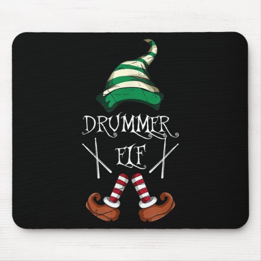 Xmas Drumsticks Music Matching Drummer Elf Pajama  Mousepad (Vorne)
