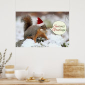 Xmas Eichhörnchen im Schnee Poster (Küche)