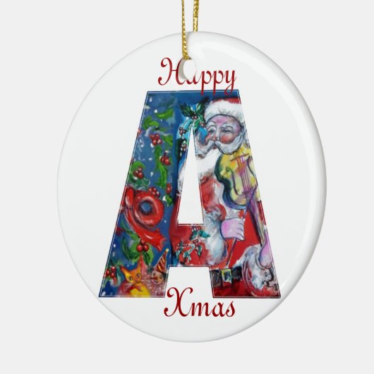 XMAS EIN SCHREIBEN /SANTA CLAUS MIT VIOLIN MONOGRA KERAMIK ORNAMENT (Links)