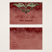 Xmas Elegant Geschenkkarte Rote Grüne Architektur (Vorne & Hinten)