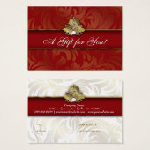 Xmas Eleganter Schmuck Logo Geschenk Karte Red Gol (Vorne & Hinten)