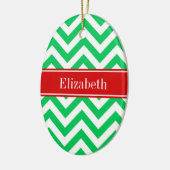 Xmas Emerald White LG Monogram Keramikornament (Links)