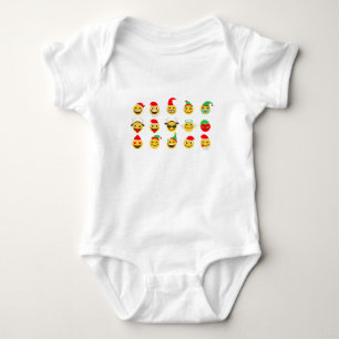 xmas emoji glückliche Gesichter Baby Strampler