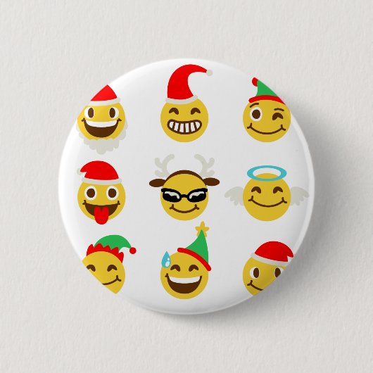 xmas emoji glückliche Gesichter Button (Vorderseite)