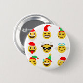 xmas emoji glückliche Gesichter Button (Vorne & Hinten)