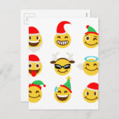 xmas emoji glückliche Gesichter Feiertagspostkarte (Vorne/Hinten)