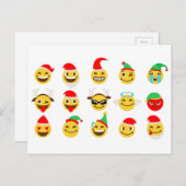 xmas emoji glückliche Gesichter Feiertagspostkarte (Vorne/Hinten)