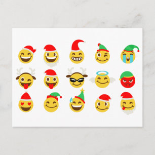 xmas emoji glückliche Gesichter Feiertagspostkarte