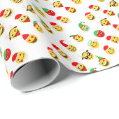xmas emoji glückliche Gesichter Geschenkpapier (Rolleneckpunkt)