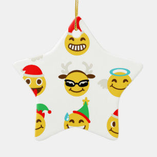 xmas emoji glückliche Gesichter Keramikornament