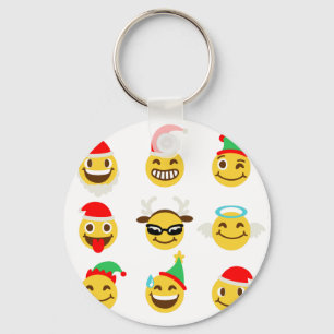 xmas emoji glückliche Gesichter Schlüsselanhänger