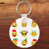 xmas emoji glückliche Gesichter Schlüsselanhänger (Vorderseite)