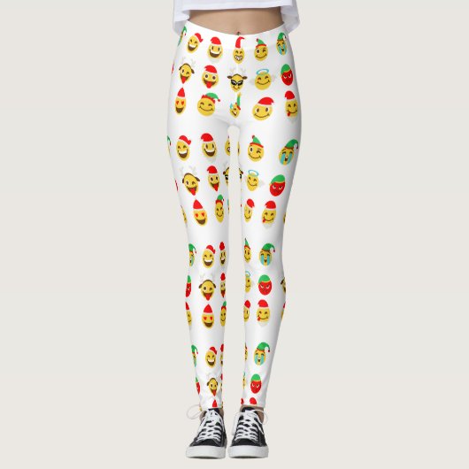 xmas emoji happy faces Leggings (Vorderseite)