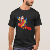 Xmas Family Matching Funny Santa Riding Parrot Chr T-Shirt (Vorderseite)