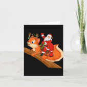 Xmas Family Matching Funny Santa Riding Squirrel C Karte (Vorderseite)