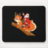 Xmas Family Matching Funny Santa Riding Squirrel C Mousepad (Vorne)