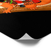 Xmas Family Matching Funny Santa Riding Squirrel C Poster (Ecke)
