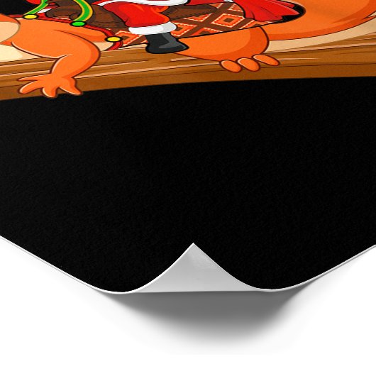 Xmas Family Matching Funny Santa Riding Squirrel C Poster (Ecke)