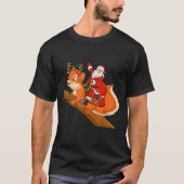 Xmas Family Matching Funny Santa Riding Squirrel C T-Shirt (Vorderseite)