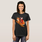 Xmas Family Matching Funny Santa Riding Squirrel C T-Shirt (Vorne ganz)