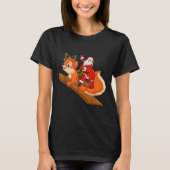 Xmas Family Matching Funny Santa Riding Squirrel C T-Shirt (Vorderseite)