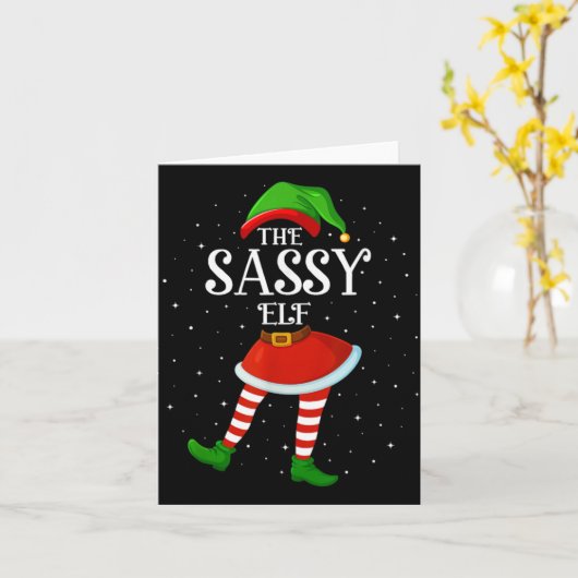 Xmas Family Matching Women Girls The Sy Elf Christ Karte (Gelbe Blume)