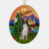 Xmas Fantasy - American Foxhound Keramik Ornament (Rechts)
