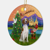Xmas Fantasy - American Foxhound Keramik Ornament (Links)