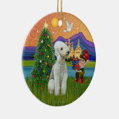 Xmas Fantasy - Bedlington Terrier Keramikornament (Rechts)