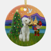 Xmas Fantasy - Bedlington Terrier Keramikornament (Vorne)