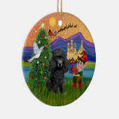 Xmas Fantasy - Black Min oder Toy Poodle Keramikornament (Rechts)