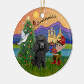 Xmas Fantasy - Black Min oder Toy Poodle Keramikornament (Links)