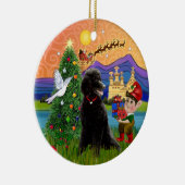 Xmas Fantasy - Black Standard Poodle Keramik Ornament (Rechts)