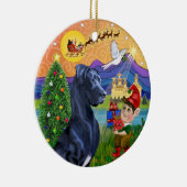 Xmas Fantasy* - Blue Great Dane (natürliche Ohren) Keramikornament (Rechts)
