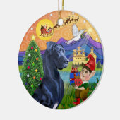 Xmas Fantasy* - Blue Great Dane (natürliche Ohren) Keramikornament (Links)
