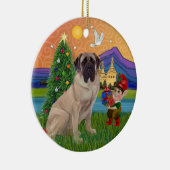 Xmas Fantasy - Bull Mastiff Keramik Ornament (Rechts)