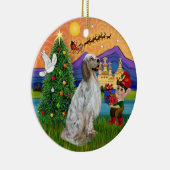 Xmas Fantasy - English Setter Keramikornament (Rechts)