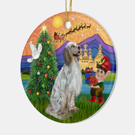 Xmas Fantasy - English Setter Keramikornament (Links)