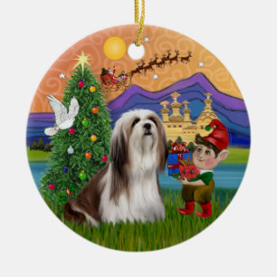 Xmas Fantasy - Lhasa Apso Keramik Ornament
