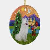 Xmas Fantasy - Samoyed Keramikornament (Rechts)