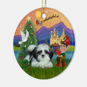 Xmas Fantasy - Shih Tzu (schwarz-weiß) Keramikornament (Links)