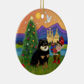 Xmas Fantasy - Spitz (schwarz & braun) Keramikornament (Rechts)