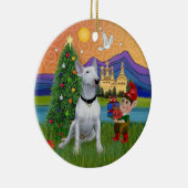 Xmas Fantasy - White Bull Terrier (P) Keramikornament (Rechts)