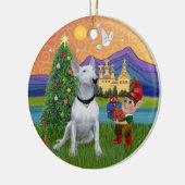 Xmas Fantasy - White Bull Terrier (P) Keramikornament (Links)