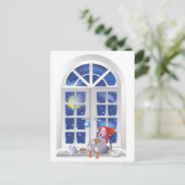Xmas-Fenster Feiertagspostkarte (Stehend Vorderseite)