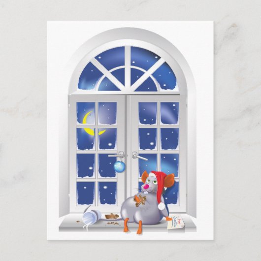 Xmas-Fenster Feiertagspostkarte (Vorderseite)