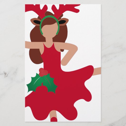 Xmas Flamenco Tänzer Emoji Briefpapier (Vorderseite)